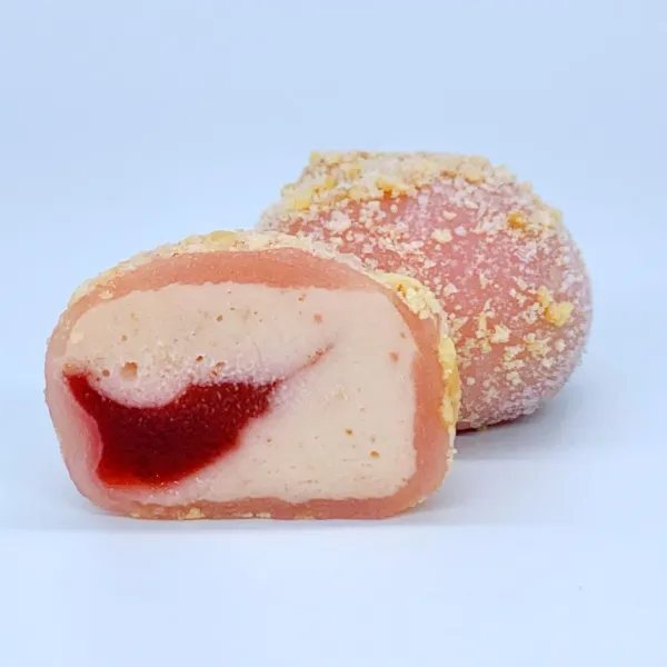 Mochi de fresa y cheescake