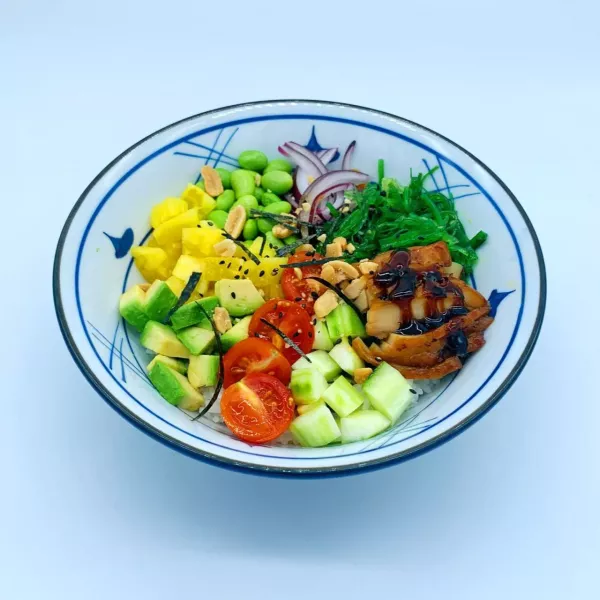 Chicken teriyaki poke bowl